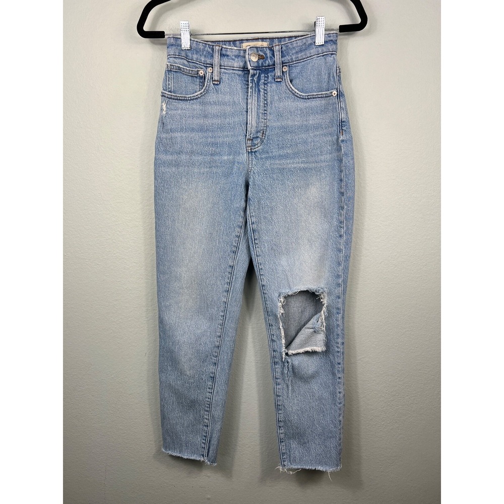 MADEWELL Women's The Curvy Perfect Vintage Light Wash Distressed Size‎ 26